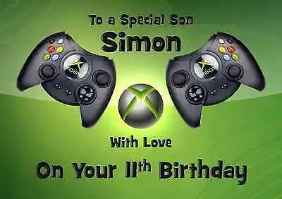 Xbox Personalised A5 Birthday Card Son Daughter Brother Niece Nephew Name Age • £2.95