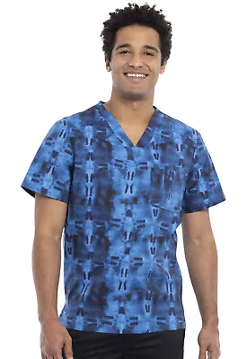 Cherokee Men's V-Neck Print Scrub Top - CK692 • $16.98