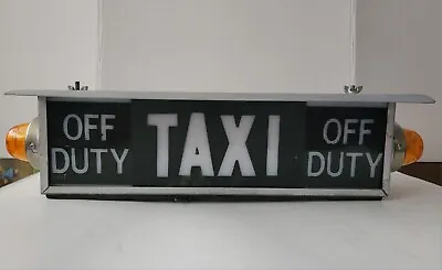 $225 • Buy Vintage Taxi Cab Metal Roof Top Vehicle Topper Sign 