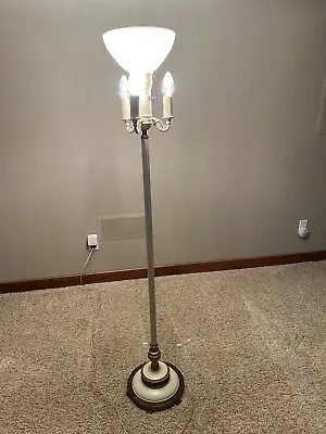 Vintage Beautiful Torchiere Floor Lamp W/Ctr. 3 Way Mogul & 3 Candelabra Bulbs • $229