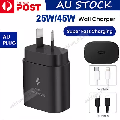 25W 45W Super Fast Wall Charger +1/2M Type-C Cable For Samsung Galaxy S21 22 S23 • $15.79
