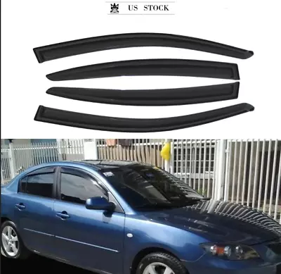 Window Vent Visor Deflector Sun Rain Guard Fits 2004-2009 Mazda 3 4-Door Sedan • $30.59