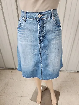 Drama Jeans High-low Studded A-line Stretch Denim Skirt  Size 16 • $10