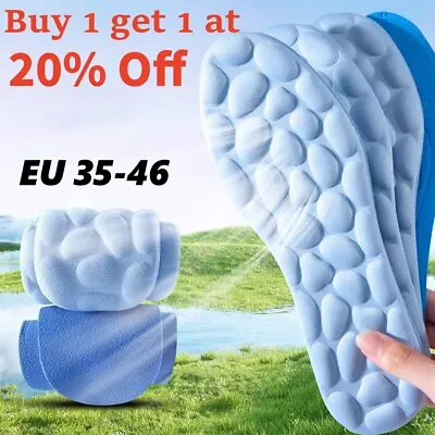 5D Memory Foam Sports Orthopaedic Massage Insoles For Shoes Women Men Breathable • £2.99