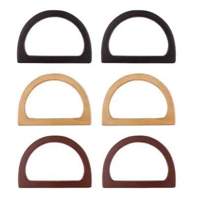 2 Pack Wooden Purse Handle Replacement For Bag Making Crafts • £7.09