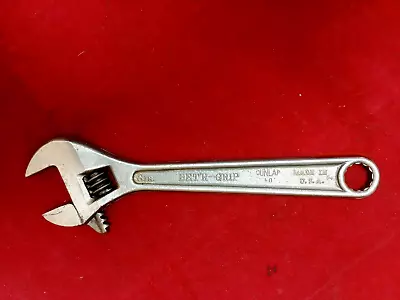 Vintage DUNLAP BET'R-GRIP 8  Adjustable Wrench W/ 9/16  Wrench Handle • $14.50