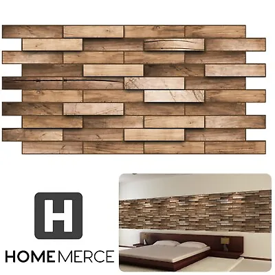 Panel Wall Walnut PVC Cladding Tiles 3D Effect Wall Covering Panels Decorative • $84.34