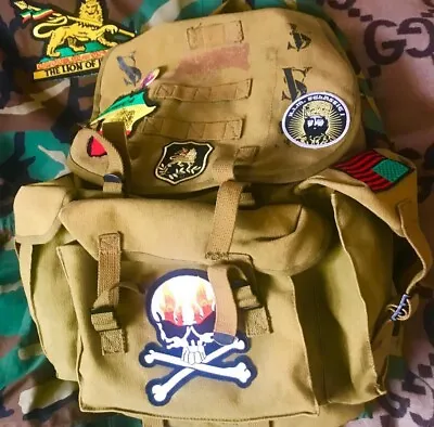 Vtg VS Couture Patches U.S. Army Military Rucksack Backpack Combat OD Green • $105