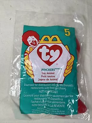 McDonald's 1993 Tag Ty Teenie Beanie Baby “Pinchers” UNOPENED 1998 Package • $6.99