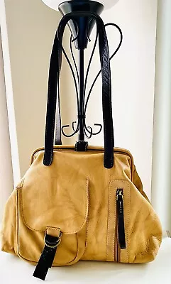 Vntg Sophia Visconti Tan Brown Genuine Leather Purse Tote Shoulder Bag Satchel • $37
