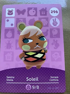 $4 • Buy 296 SOLEIL Animal Crossing Amiibo Card 296