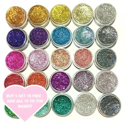 Glitter Pots Chunky Fine Holographic Party Craft Art Face Nail Sparkle Festival • £1.95