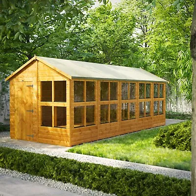 Potting Shed | Power Apex Potting Sheds | Wooden Greenhouse | Sizes 16x4 To 20x8 • £1284