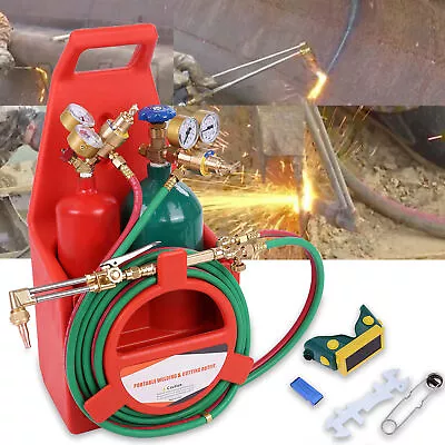 Long Pipe Brass Nozzle Welding Torch Kit With Gauge Oxygen Acetylene Cutting W • $226.95