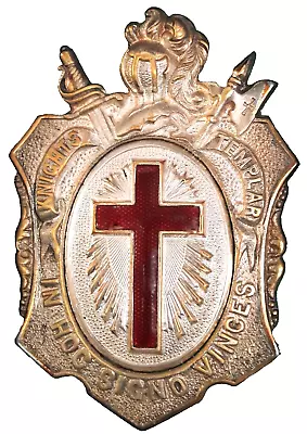 Vintage Masonic Knights Templar Red Cross Brass Belt Buckle • $44.55