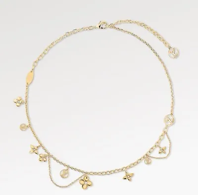 Louis Vuitton Necklace Choker Collier Blooming Supple Gold Monogram LV Logo • $275