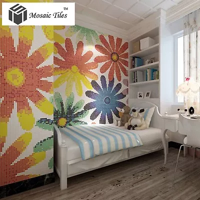 Colorful Sunflowers Dream Glass Puzzle Pattern Art Mosaic Tiles Wall Decor • $19.73