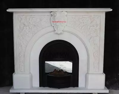 Beautiful Carved Marble Victorian Style  Fireplace Mantel  - Cgvm1 • $4500