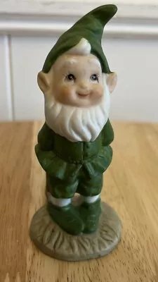 Vintage Lefton Elf Pixie Leprechaun Figurines 07499  1990 Green Elf RARE • $17