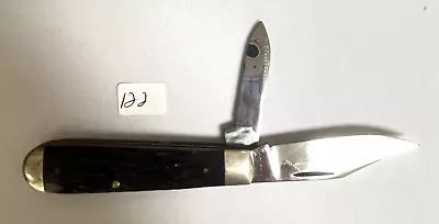 Vintage Ka-Bar Olean NY Double Blade Pocket Folding Knife Brown (#122) • $65