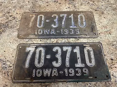 2x Vintage License Plate Iowa 1933 Chevy Ford Truck 70-3710  (11D) • $260