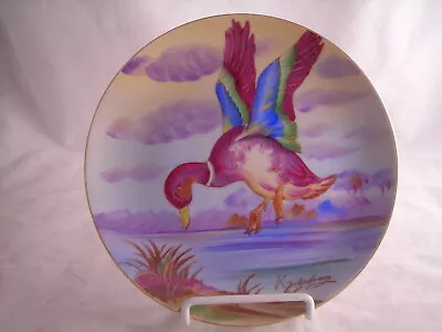 Hand Painted Duck Porcelain Plate Signed K. Nokasimo Vintage 8 1/8  • $9