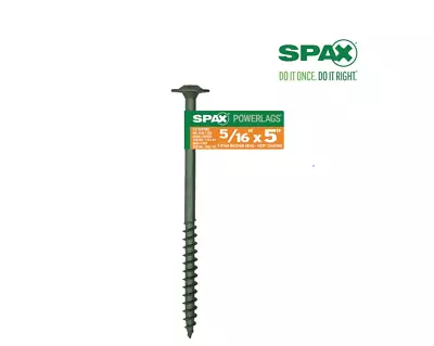$14.99 • Buy Spax Powerlags Exterior Grade Wood Screws, 5/16  X  5 , 10 Screws, T-Star, NEW!!