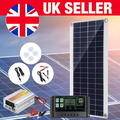 Portable Solar Panel 12V 20W Car Van Boat Caravan Camper Battery Charger Kit UK • £32.99