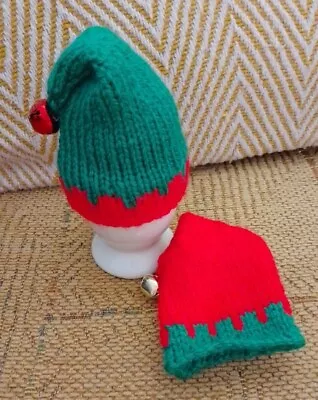 A Pair Of Hand Knitted Egg Cosy/Cosies - (Two) Elf Hats • £4.50