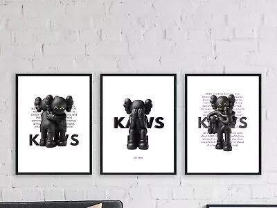 Kaws Hypebeast Posters Set Of 3 Figure Prints Living Room Bedroom Home Décor • £12