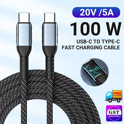 100W USB-C To Type-C Fast Charging Cable Data Cord For Samsung Huawei MacBook 2M • $6.30