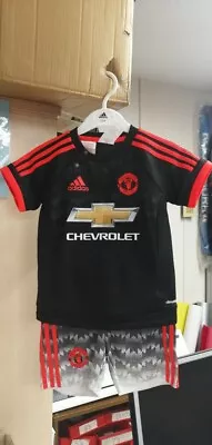 Manchester United England Third Football Shirt 15/16 Adidas BLACK/ORANGE • £30