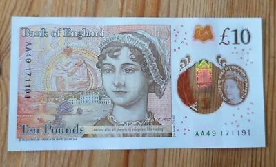 “AA49” First Prefix Bank Of England £10 Polymer Ten Pounds Collectable Rare Note • £22