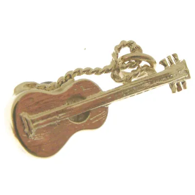 Gold Acoustic Guitar Pendant.  Hallmarked 9 Carat Gold Acoustic Guitar Pendant • $323.43