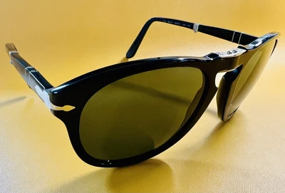 $98 • Buy Persol Folding Aviator Black W/Grey PO0714 95/31 54-21 Men's Sunglasses