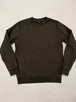 A.P.C. Rue Madame Paris Sweater Green Cotton Pullover Made Portugal Men’s Size L • $69.99