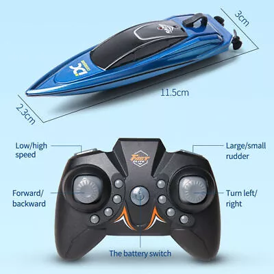 Mini USB RC Boats 2.4G High Speed Racing Boat 4CH Remote Control W/ LED Ship Toy • $18.99