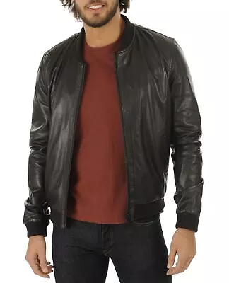 New Leather Jacket Mens Biker Motorcycle Real Leather Coat Slim Fit #613 • $118