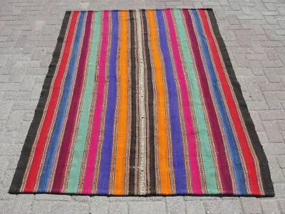 Vintage Large Kilim Rug Bohemian Rug • $397.82