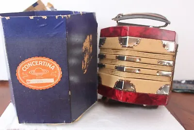 Vintage Scholer Cn-200 Red Pearl Concertina 20 + 1 Button With Original Box • $280