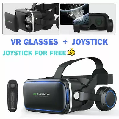 $36.99 • Buy VR Headset Glasses 3D MOVIE Virtual Reality Goggles Box Fit Samsung S20 S10 S21