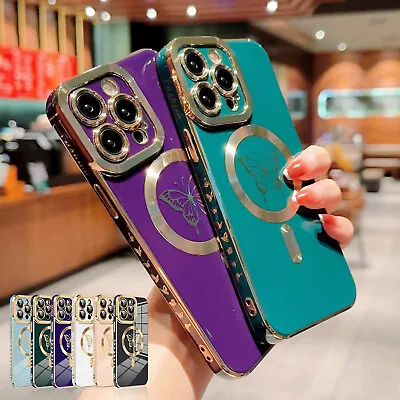 For IPhone 14 Pro Max 13 12 11 15 Plus Mag Safe Magnetic Case Soft Plating Cover • $8.33