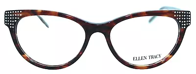 ELLEN TRACY - XANTHI 52/16/135 BROWN HORN - NEW Authentic WOMEN EYEGLASSES Frame • $9.95