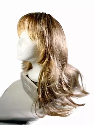 Long Hair Synthetic Wig Blond Frosted Layered  With Bangs Kanekalon Average Cap • $23.95