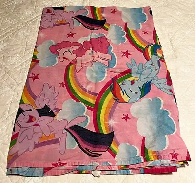 My Little Pony Twin Flat Sheet Pink Rainbows Clouds Fabric Crafts • $14.95