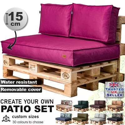 Outdoor Pallet Cushions Garden Couch Wood Furniture Cover 120x60/65/80/40cm GGO • £69.49