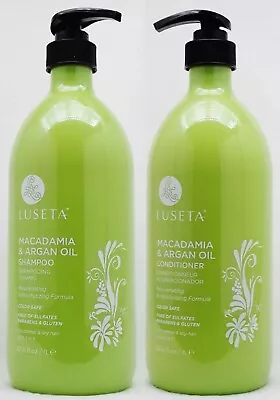 2 Luseta MACADAMIA ARGAN OIL Shampoo & Conditioner SET Color Safe PH 33.8 Oz Ea • $59.99