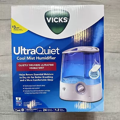 Vicks Ultraquiet Cool Mist Humidifier White/Blue (V5100NS) Medium / Large Room • $29.98