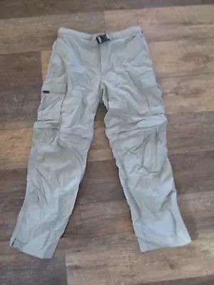 MEN'S REI Nylon Cargo Convertible Pants Belted Gray Sz. 34x32 • $14
