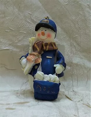 Postman Snowman Resin Christmas Holiday Ornament Mailman New With Tag • $7.95